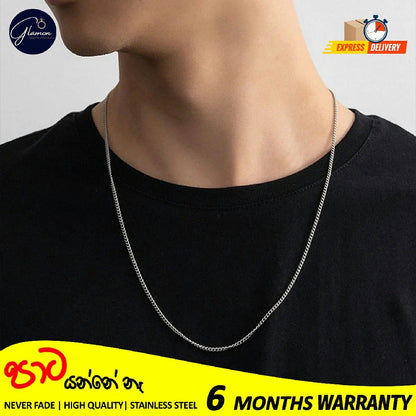 2mm Stainless Steel Cuban Link Chain Necklace for Men and Women High Quality Silver/Gold chain for men necklace