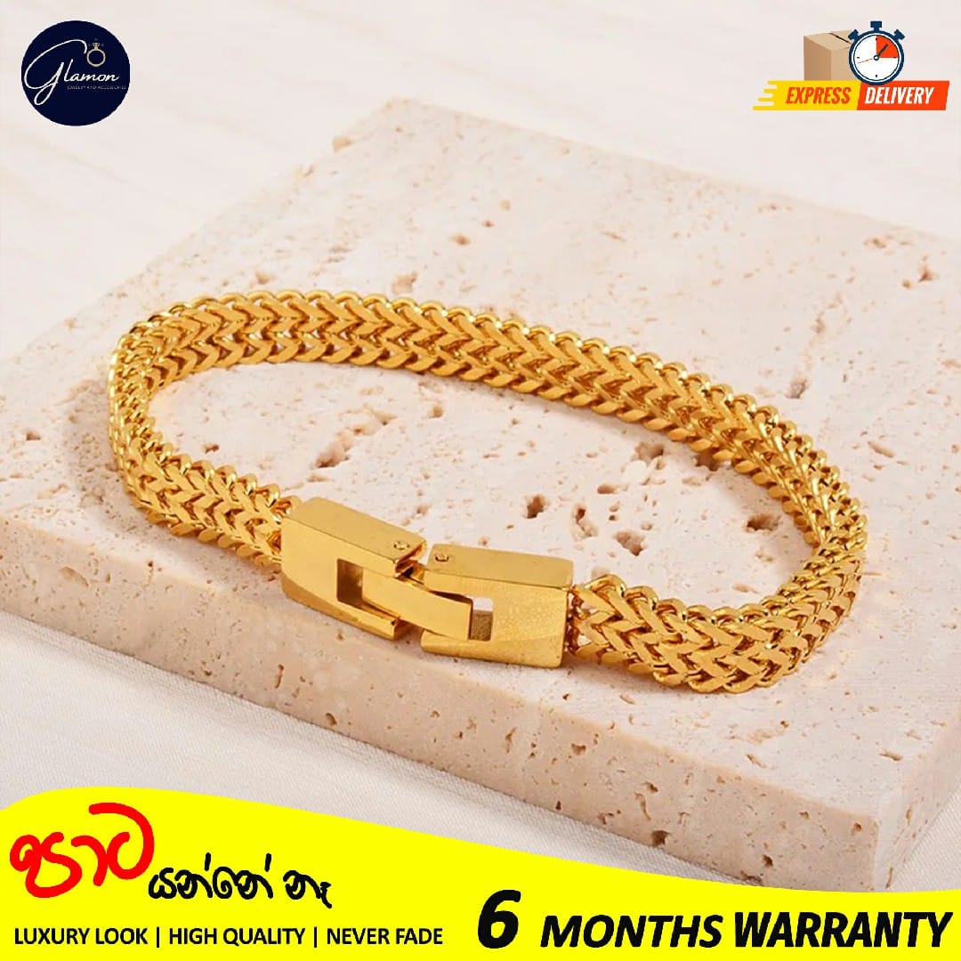 6mm Thick Double Franco Chain Gold Bracelet For Men High Quality Stainless Steel Diamond Cut Bali Foxtail Link Mens Bracelet Boys Gift Items Birthday