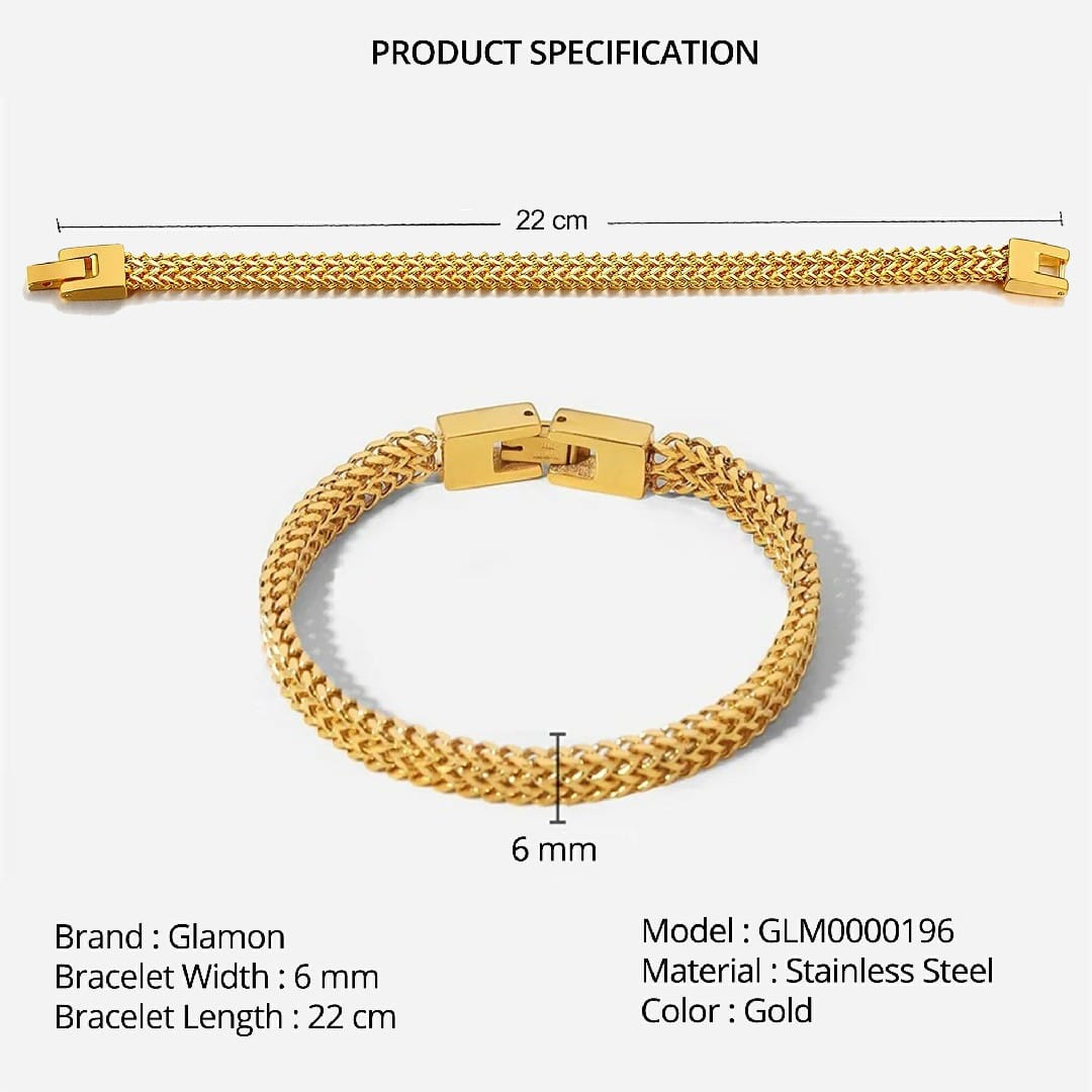 6mm Thick Double Franco Chain Gold Bracelet For Men High Quality Stainless Steel Diamond Cut Bali Foxtail Link Mens Bracelet Boys Gift Items Birthday