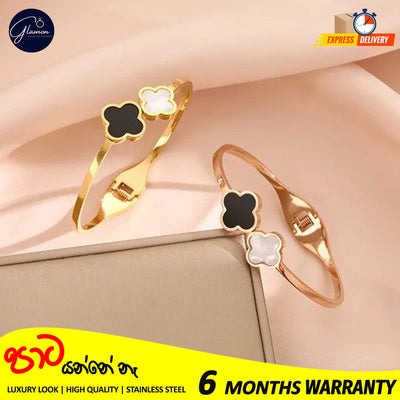 Classic White Shell Clover Stainless Steel Bracelet For Girls High Quality Gold Plated Jewellery Gift items for girls