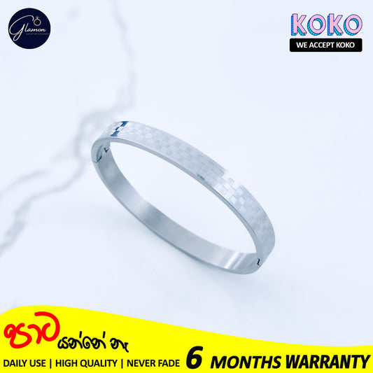 Glamon Stainless Steel Luxury Never Fade High Quality Royal Bangle Bracelet for Men Silver Color Stylish and Durable Fashion Accessory for Everyday Wear Mens Bracelets Gift For Valentine Birthday