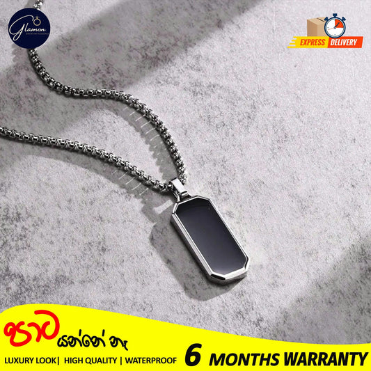 Glamon Stainless Steel Geomatric Pendant and Box Chain Necklace For Men Gold Silver Color Waterproof jewellery