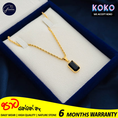 Glamon Dark Aura Necklace - Black ONYX Nature Stone
