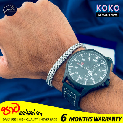 Glamon 6mm Stainless Steel High Quality Silver Color Bracelet For Men Elegant Men's jewelry Gift for men