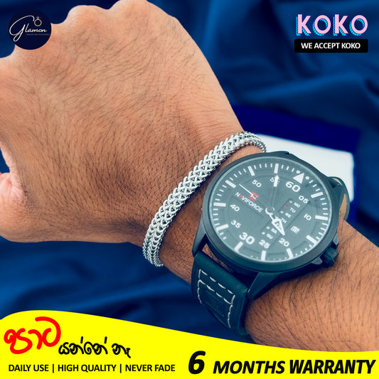 Glamon 6mm Stainless Steel High Quality Silver Color Bracelet For Men Elegant Men's jewelry Gift for men