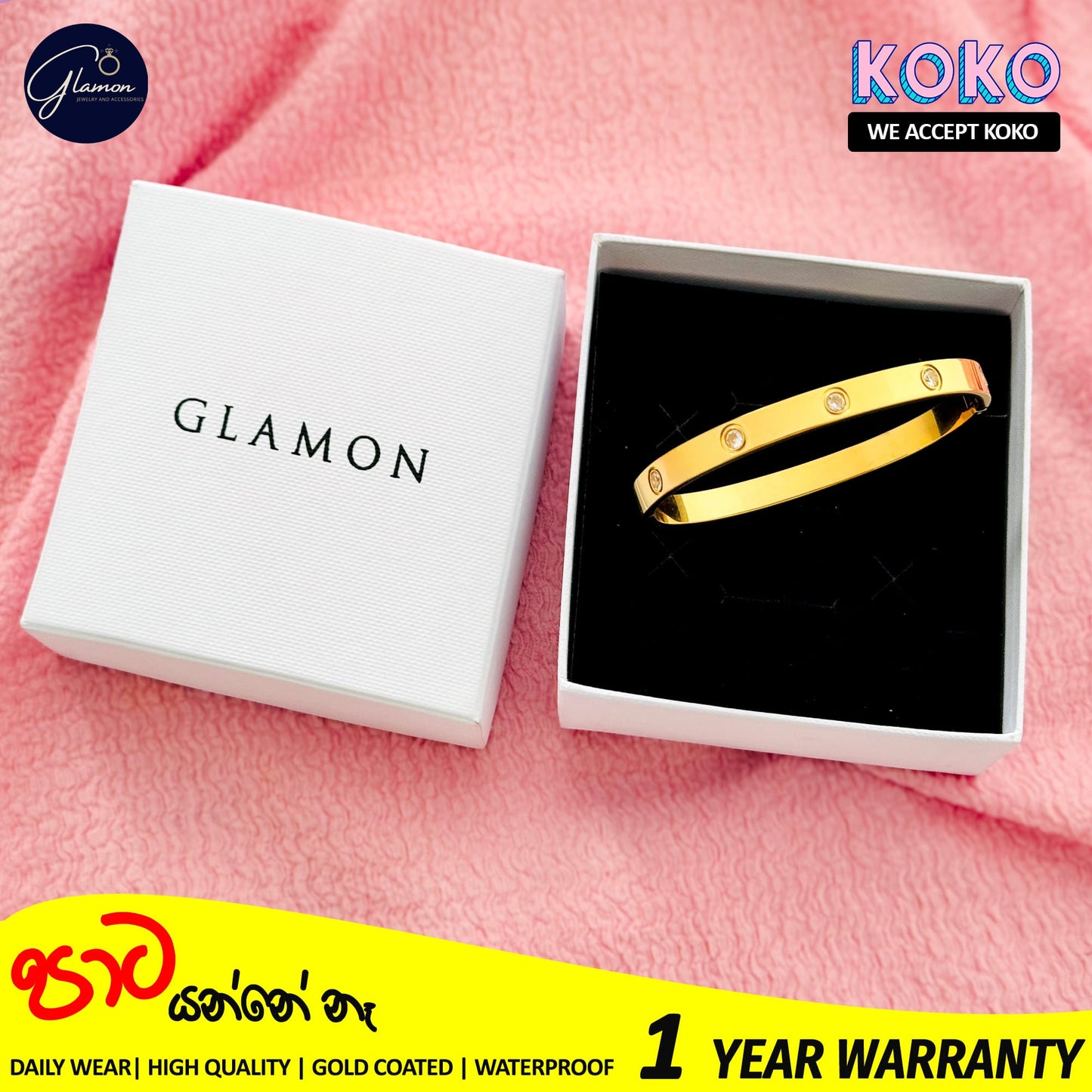 Glamon Luxury Gold Coated Cartier Love Bangle High Quality Bracelet For Women