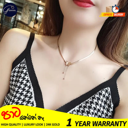 Vintage Butterfly Snake Chain Necklace