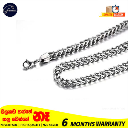 3mm Thick Diamond Cut Franco Chain Stainless Steel Never Fade Necklace For Men Women