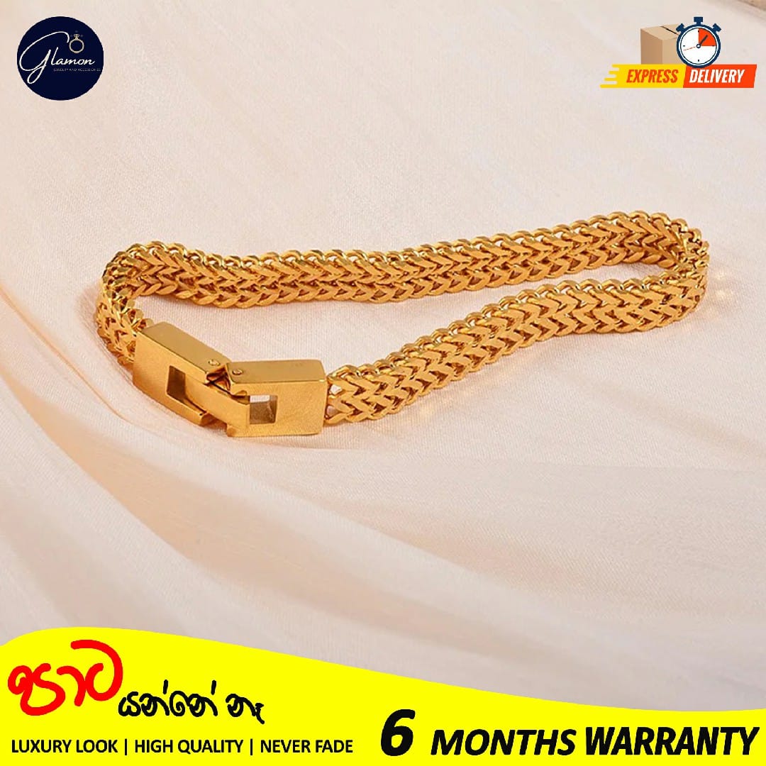 6mm Thick Double Franco Chain Gold Bracelet For Men High Quality Stainless Steel Diamond Cut Bali Foxtail Link Mens Bracelet Boys Gift Items Birthday