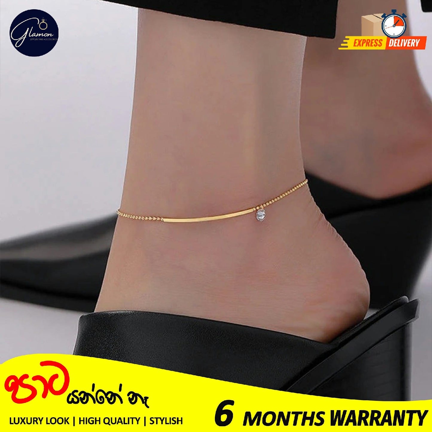 Luxury Design High-End Jewelery Zircon Ankle Charm Gold Plated Ankle Bracelets for Women Stainless Steel Beaded Leg Chain Girls Beach Accessories