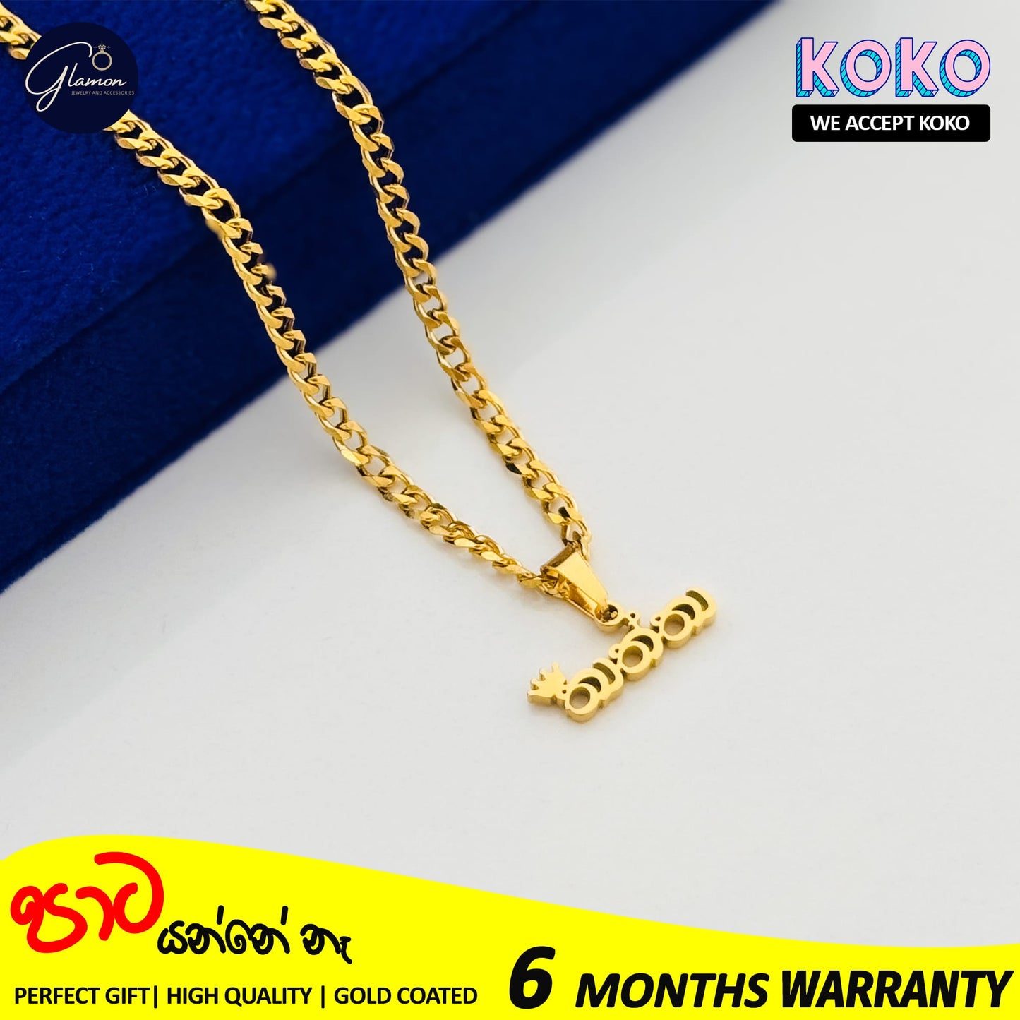 Glamon " Thaththa " Necklace Father's Day Gift Gold Coated Pendant Necklace For Men