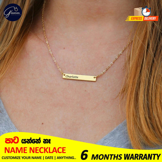 Glamon Personalized Square Name necklace For Girls Stainless Steel Silver Gold Chain High Quality Custom Nameplate Gift For Girls