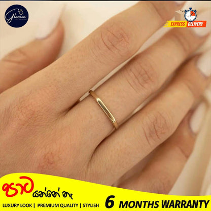 Glamon Premium Quality Simple and Classic Plain Polished Ring Horizontal Strip Stainless Steel Rings for Girls