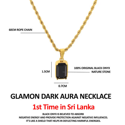 Glamon Dark Aura Necklace - Black ONYX Nature Stone