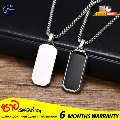 Glamon Stainless Steel Geomatric Pendant and Box Chain Necklace For Men Gold Silver Color Waterproof jewellery