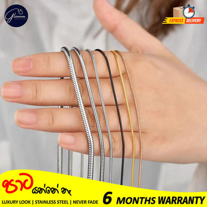 2mm Round Snake Chain Stainless Steel Gold- SIlver