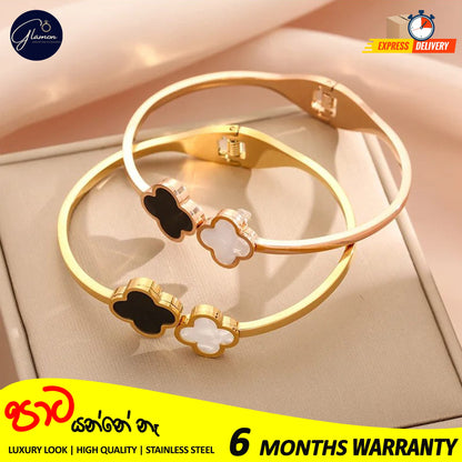 Classic White Shell Clover Stainless Steel Bracelet For Girls High Quality Gold Plated Jewellery Gift items for girls
