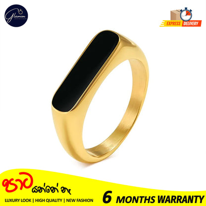 Glamon BlackWave Gold Ring For Men Women Stainless Steel Simple Trendy Fashion Vintage Rings Women Men unisex Jewelery Gift