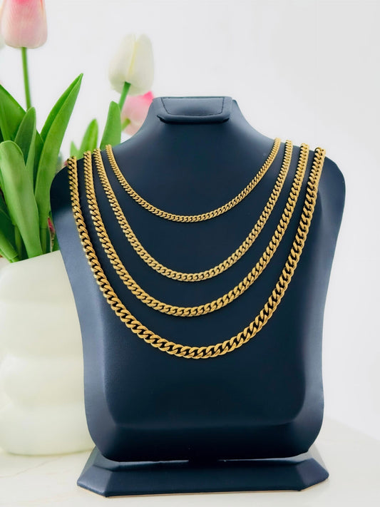 Glamon New High Polished Premium Quality Cuban Link Chain Necklace For Men and Women