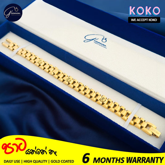 Glamon Rolex Design Bracelet For Men - GOLD - High quality Bracelets Gift For Boys Birthday