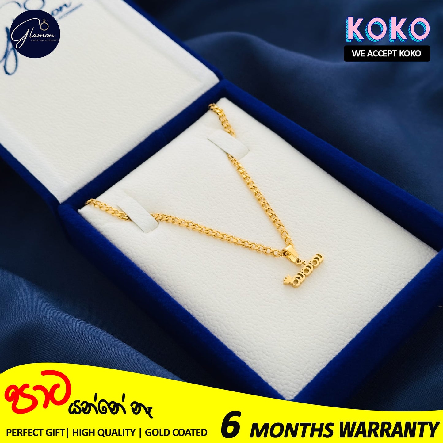 Glamon " Thaththa " Necklace Father's Day Gift Gold Coated Pendant Necklace For Men