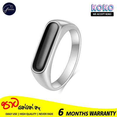 Glamon BlackWave Signet Ring Men's Stainless Steel Ring For Boys High Quality Original 316L Stainless Steel Silver Color Boys Ring Durable Stylish Band for Casual & Formal Wear