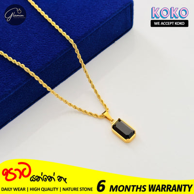 Glamon Dark Aura Necklace - Black ONYX Nature Stone