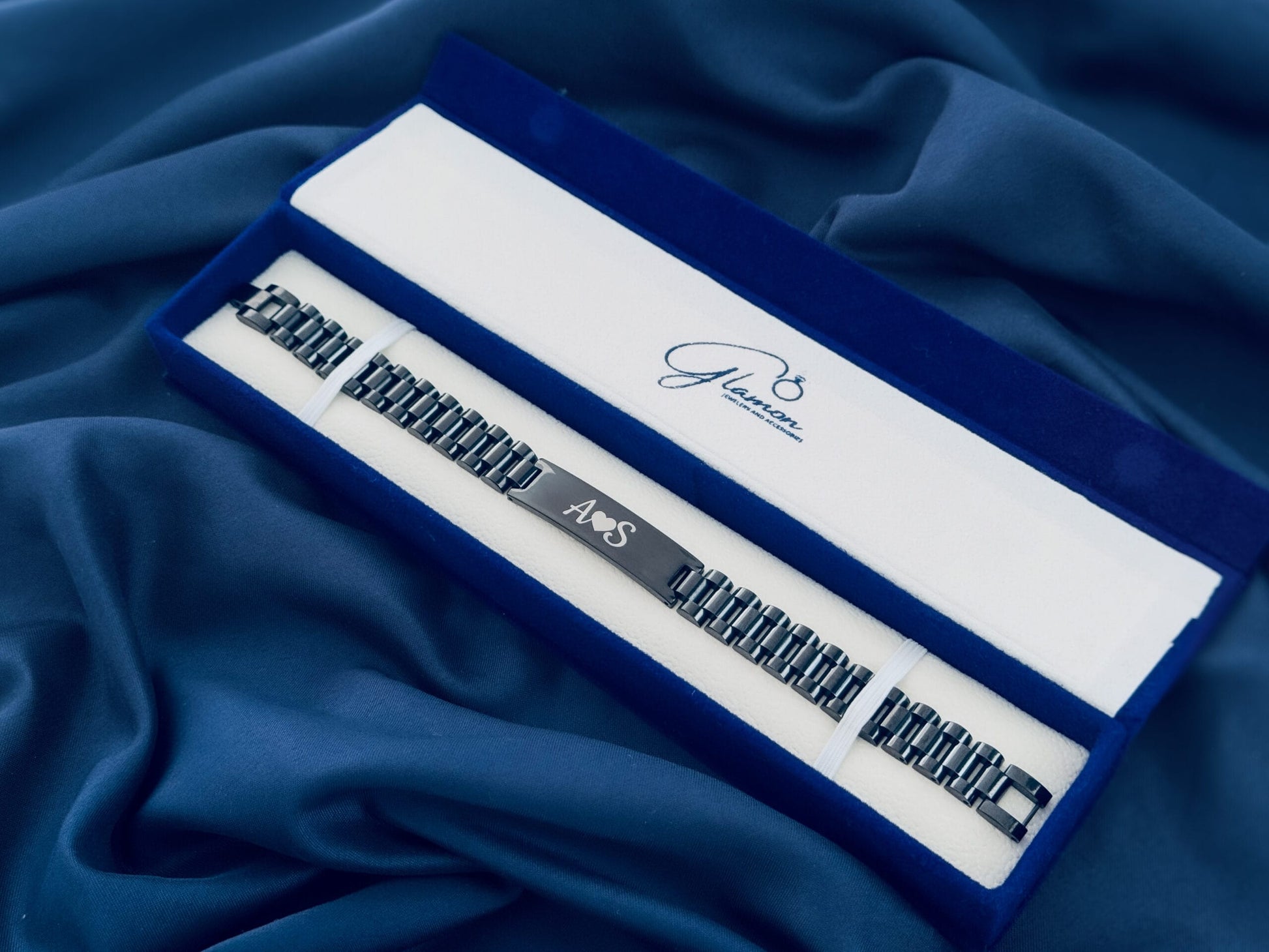 Personalized name bracelet gift for men in Sri Lanka luxury box Glamon