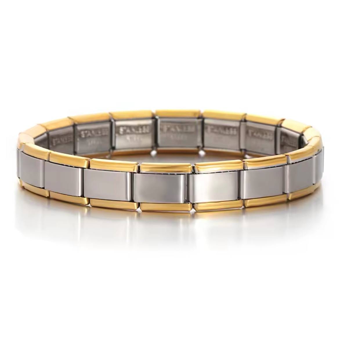 Glamon italian Fashion 9mm Gold Silver Black Stainless Steel Strech Bracelet For Men Women High Quality Waterproof Mens Jewelery Gifts Accessories Gold Plated Bracelets and Bangles Wristband Jewellery