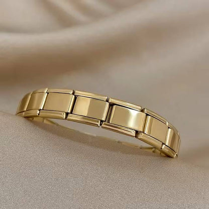 Glamon italian Fashion 9mm Gold Silver Black Stainless Steel Strech Bracelet For Men Women High Quality Waterproof Mens Jewelery Gifts Accessories Gold Plated Bracelets and Bangles Wristband Jewellery