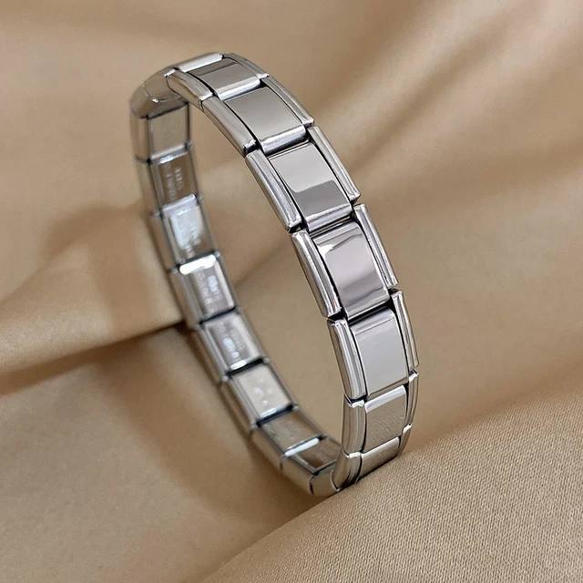 Glamon italian Fashion 9mm Gold Silver Black Stainless Steel Strech Bracelet For Men Women High Quality Waterproof Mens Jewelery Gifts Accessories Gold Plated Bracelets and Bangles Wristband Jewellery