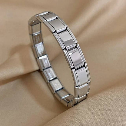 Glamon italian Fashion 9mm Gold Silver Black Stainless Steel Strech Bracelet For Men Women High Quality Waterproof Mens Jewelery Gifts Accessories Gold Plated Bracelets and Bangles Wristband Jewellery