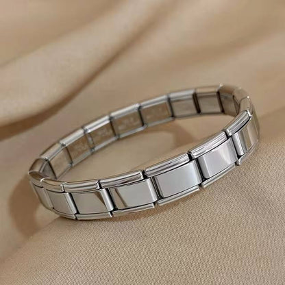 Glamon italian Fashion 9mm Gold Silver Black Stainless Steel Strech Bracelet For Men Women High Quality Waterproof Mens Jewelery Gifts Accessories Gold Plated Bracelets and Bangles Wristband Jewellery