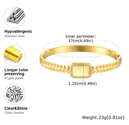 Glamon Signature Glow Bangle - High Quality Gold Coated Customized Name Engraving Bracelet Bangle Gift For Her