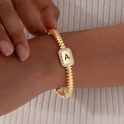Glamon Signature Glow Bangle - High Quality Gold Coated Customized Name Engraving Bracelet Bangle Gift For Her
