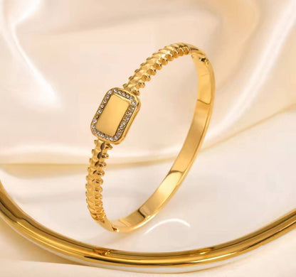 Glamon Signature Glow Bangle - High Quality Gold Coated Customized Name Engraving Bracelet Bangle Gift For Her