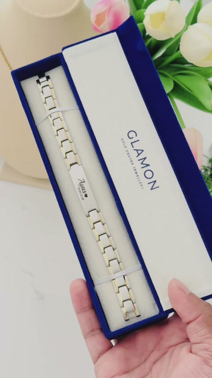 Glamon Alpha Band Customized Name Bracelet For Men - Jewellery Gift For Boys