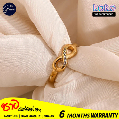 Glamon Infinity Ring For Girls High Quality Gold Coated Simple Cute Love Rings Gift