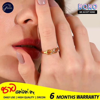 Glamon Infinity Ring For Girls High Quality Gold Coated Simple Cute Love Rings Gift