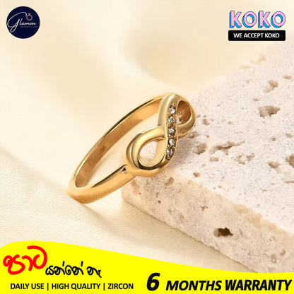 Glamon Infinity Ring For Girls High Quality Gold Coated Simple Cute Love Rings Gift