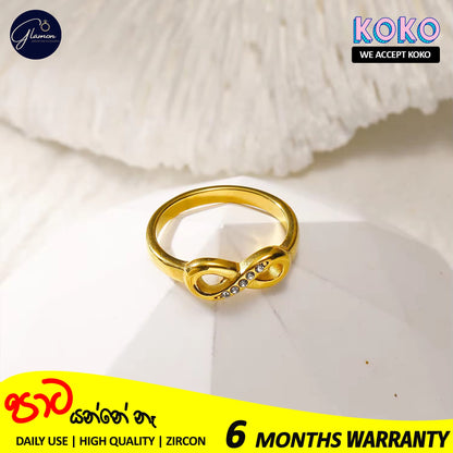 Glamon Infinity Ring For Girls High Quality Gold Coated Simple Cute Love Rings Gift