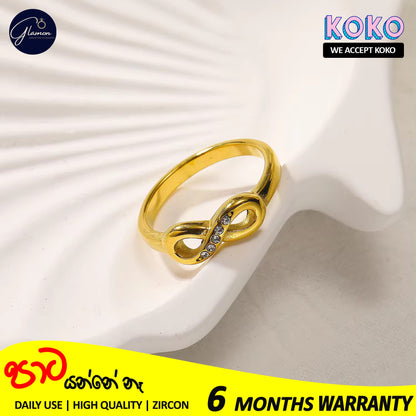 Glamon Infinity Ring For Girls High Quality Gold Coated Simple Cute Love Rings Gift
