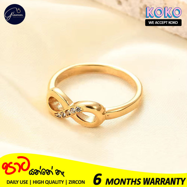 Glamon Infinity Ring For Girls High Quality Gold Coated Simple Cute Love Rings Gift