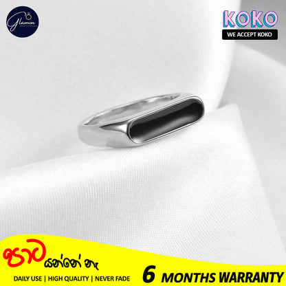 Glamon BlackWave Signet Ring Men's Stainless Steel Ring For Boys High Quality Original 316L Stainless Steel Silver Color Boys Ring Durable Stylish Band for Casual & Formal Wear
