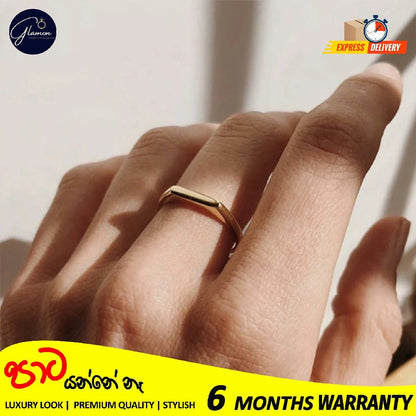 Glamon Premium Quality Simple and Classic Plain Polished Ring Horizontal Strip Stainless Steel Rings for Girls