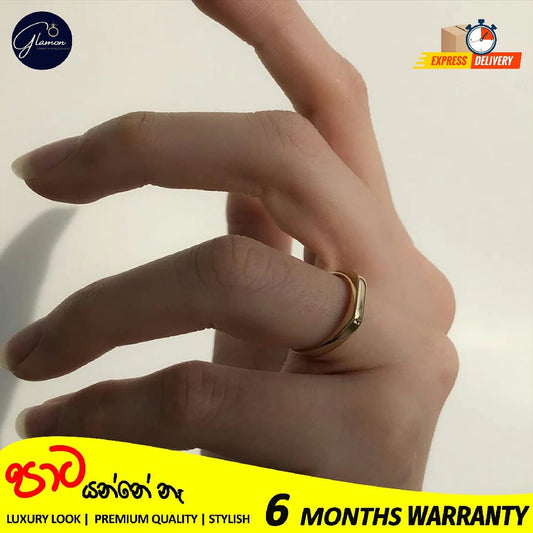Glamon Premium Quality Simple and Classic Plain Polished Ring Horizontal Strip Stainless Steel Rings for Girls