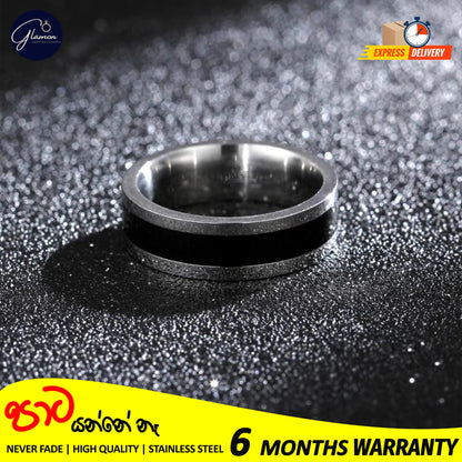 Stainless Steel Classic Black Enamel Rings For Boys High Quality Never Fade