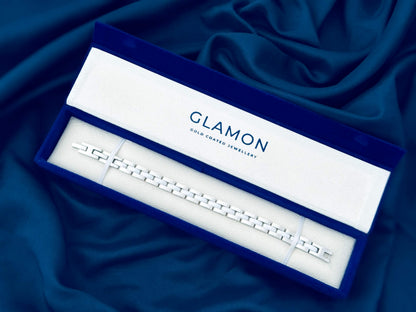 Glamon Chrome Link Bracelet for Men – Luxury Waterproof Stainless Steel Bracelet | High Quality Never Fade Gift for Him