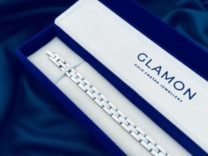 Glamon Chrome Link Bracelet for Men – Luxury Waterproof Stainless Steel Bracelet | High Quality Never Fade Gift for Him