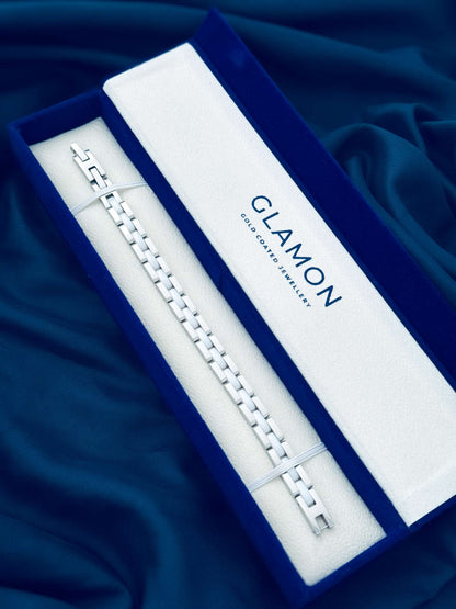 Glamon Chrome Link Bracelet for Men – Luxury Waterproof Stainless Steel Bracelet | High Quality Never Fade Gift for Him